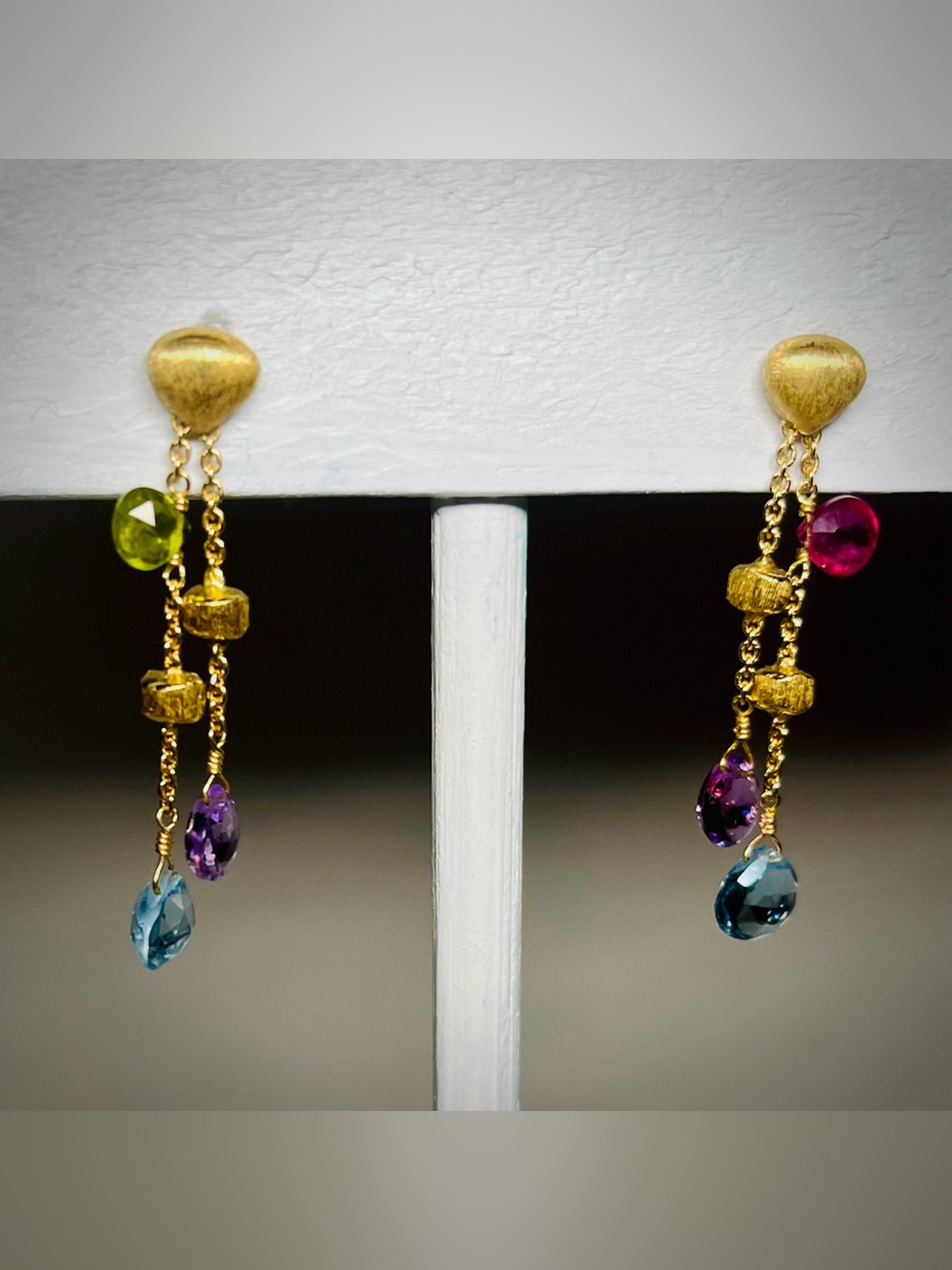 Marco Bicego
18K Yellow Gold Paradise Gemstone Teardrop Double Strand Earrings - Picture 4 of 10